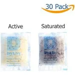 Dry & Dry 20 Gram 30 Packets Orange Indicating Silica Gel Packets Desiccant - Food Safe Silica Gel Packs