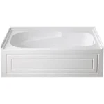 Kingston Brass Aqua Eden VTAM6031R21B Oriel 60-Inch Anti-Skid Acrylic Alcove Tub with Right Hand Drain Hole in White