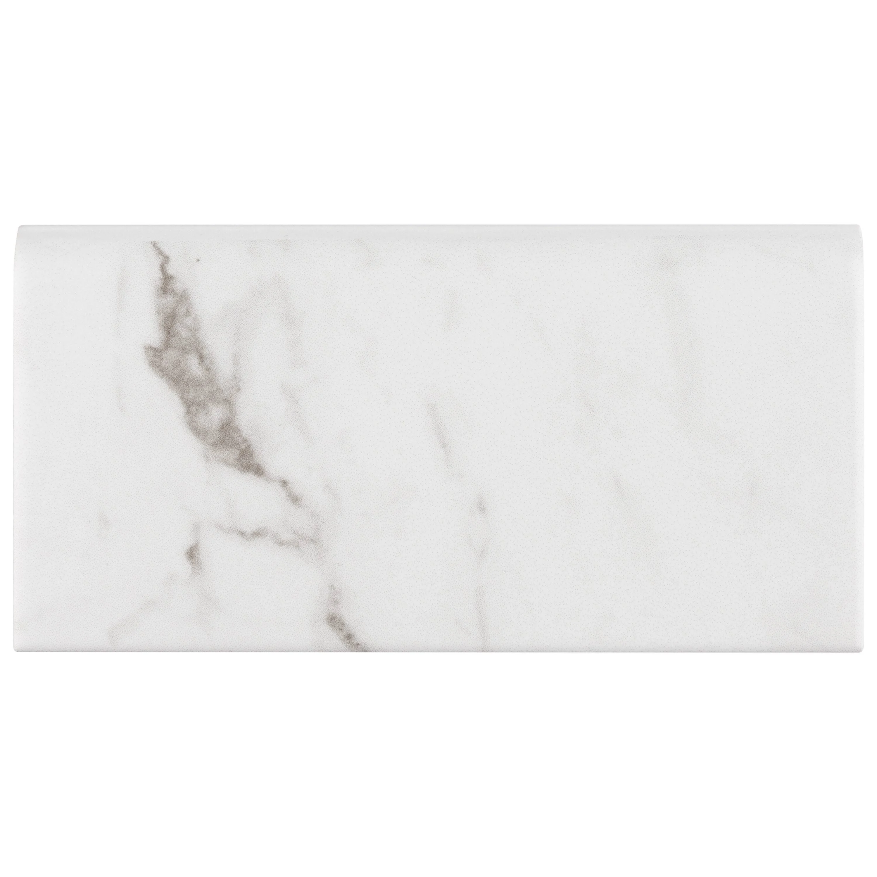 Merola Tile Classico Carrara Matte Bullnose 3" x 6" Ceramic Wall Trim