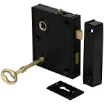 A29® Small 2 3/8 Inch Iron Rim Latch, Black Powder Coat Finish