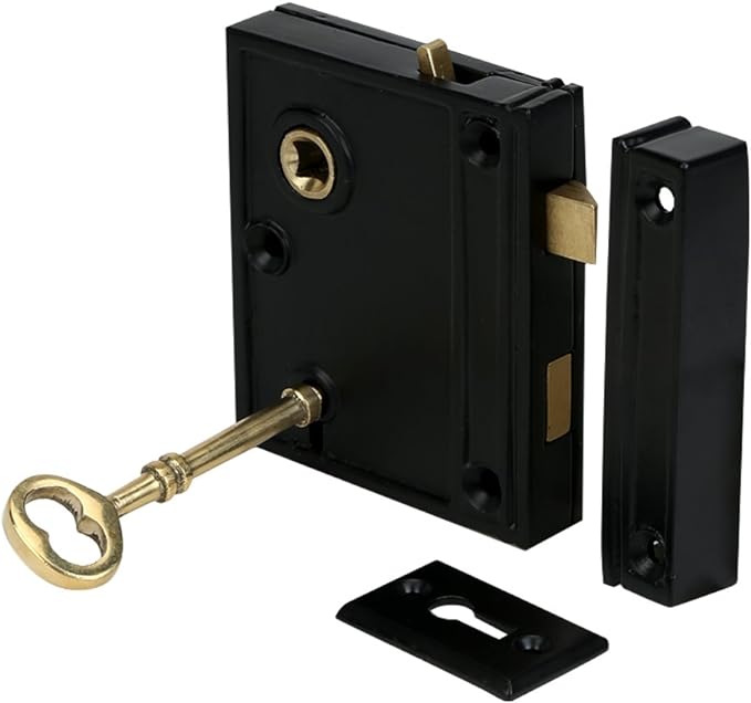 A29® Small 2 3/8 Inch Iron Rim Latch, Black Powder Coat Finish