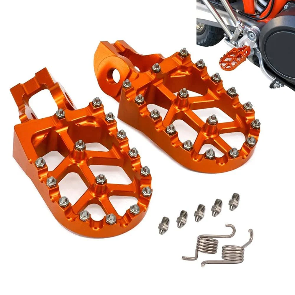 FG RACING Foot Pegs Footpegs Rest Pedals CNC For 2016-2019 85-530 SX SXF EXC EXCF XCF XCW-Orange