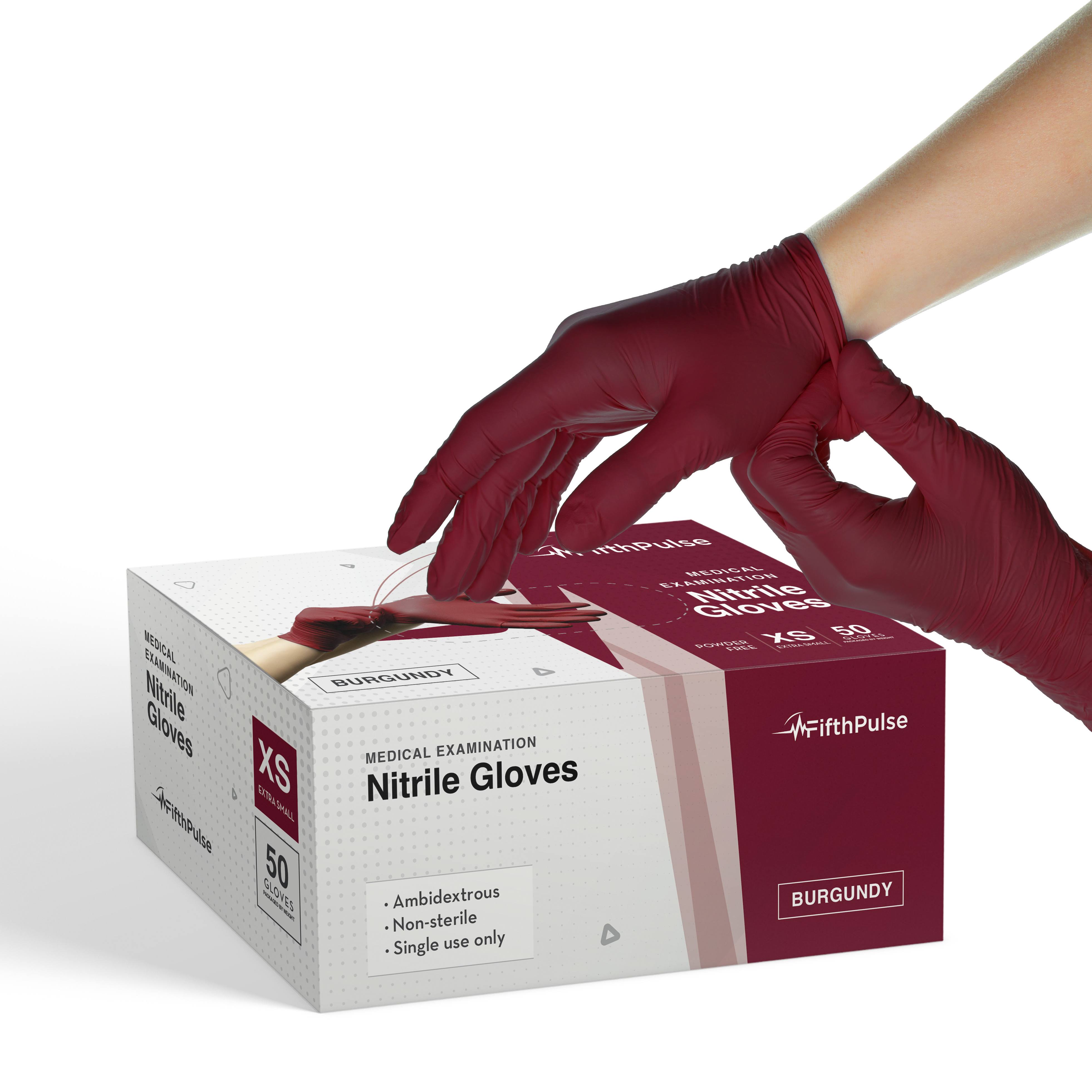 Fifth Pulse Nitrile Exam Latex &amp; Powder Free Gloves - Black - 50 pk (LG)