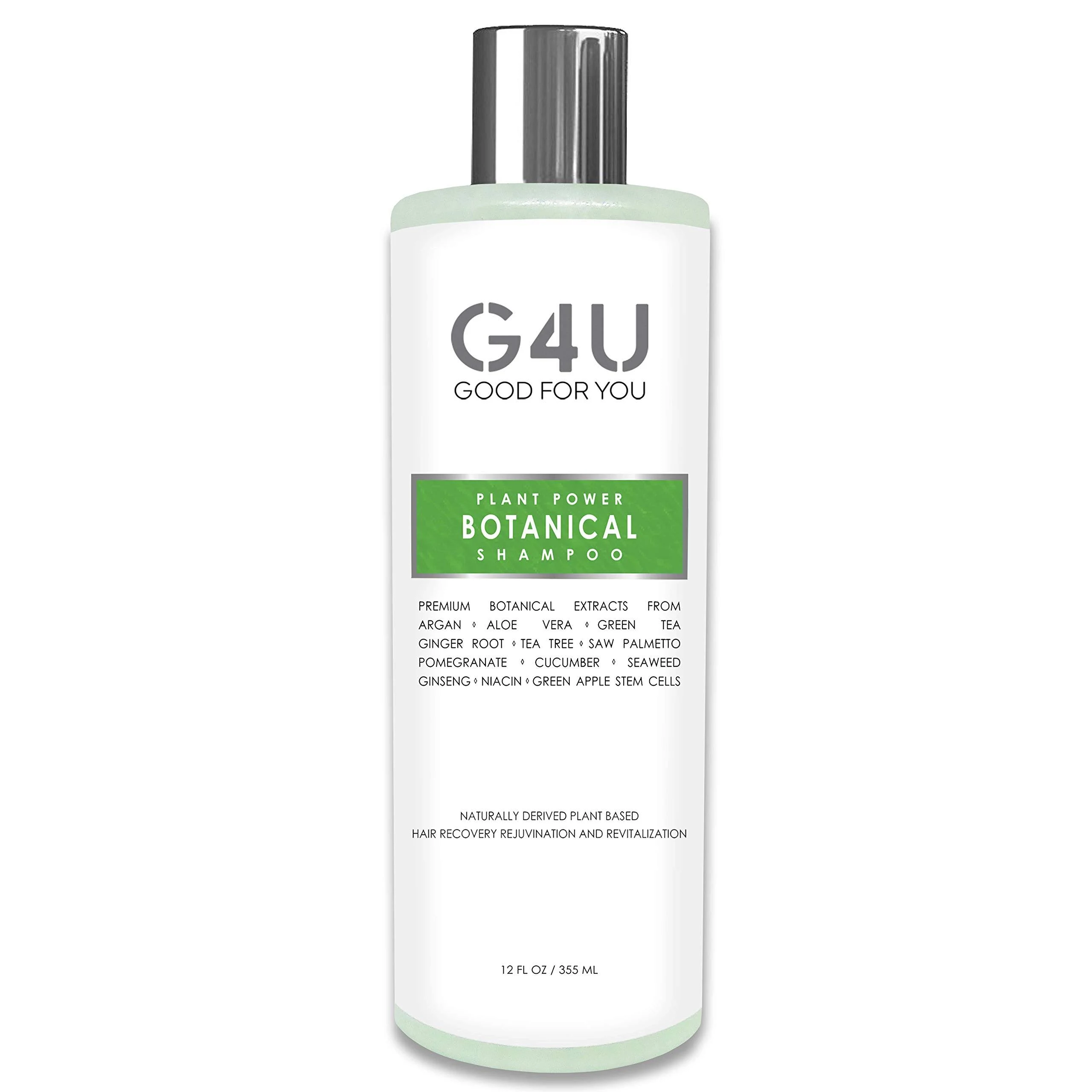 G4U Botanical Shampoo for Hair Loss, Hair Growth and Thinning Hair. For Men and Women, All Hair Types, Colored Hair. Sulfate Free, Natural and Plant Based. For Home, Salons and Spas. 12 oz