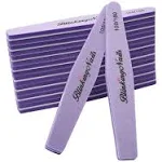 Nail Buffers of Sponge Nail File Double Sides Design 100/180 Grit, Nail Buffer for Acrylic Nails Professional Manicure Nail Tools Color Purple Pack of 10pcs