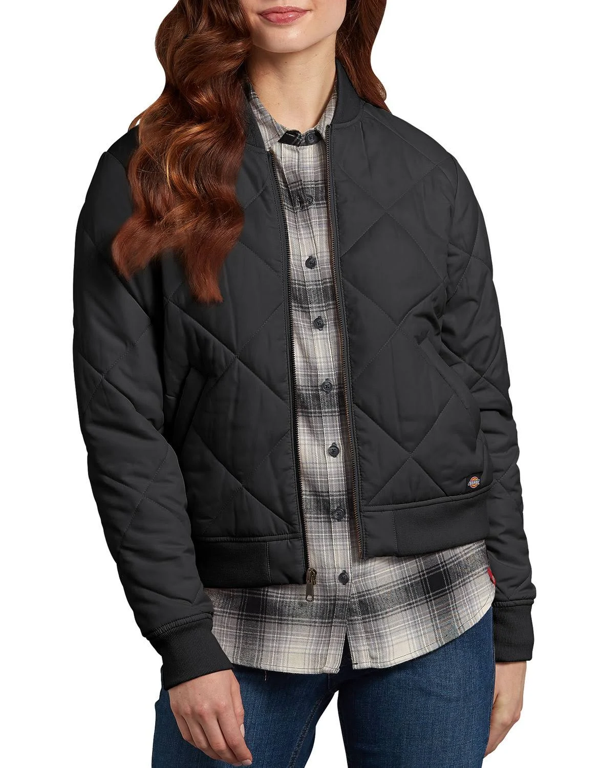 Dickies Women Quilted Bomber Jacket, Black v1, Medium