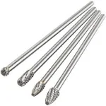 AYSUM 6-Inch Long Carbide Rotary Burr Set 6 mm (0.25 inch) Shank Long Reach D...