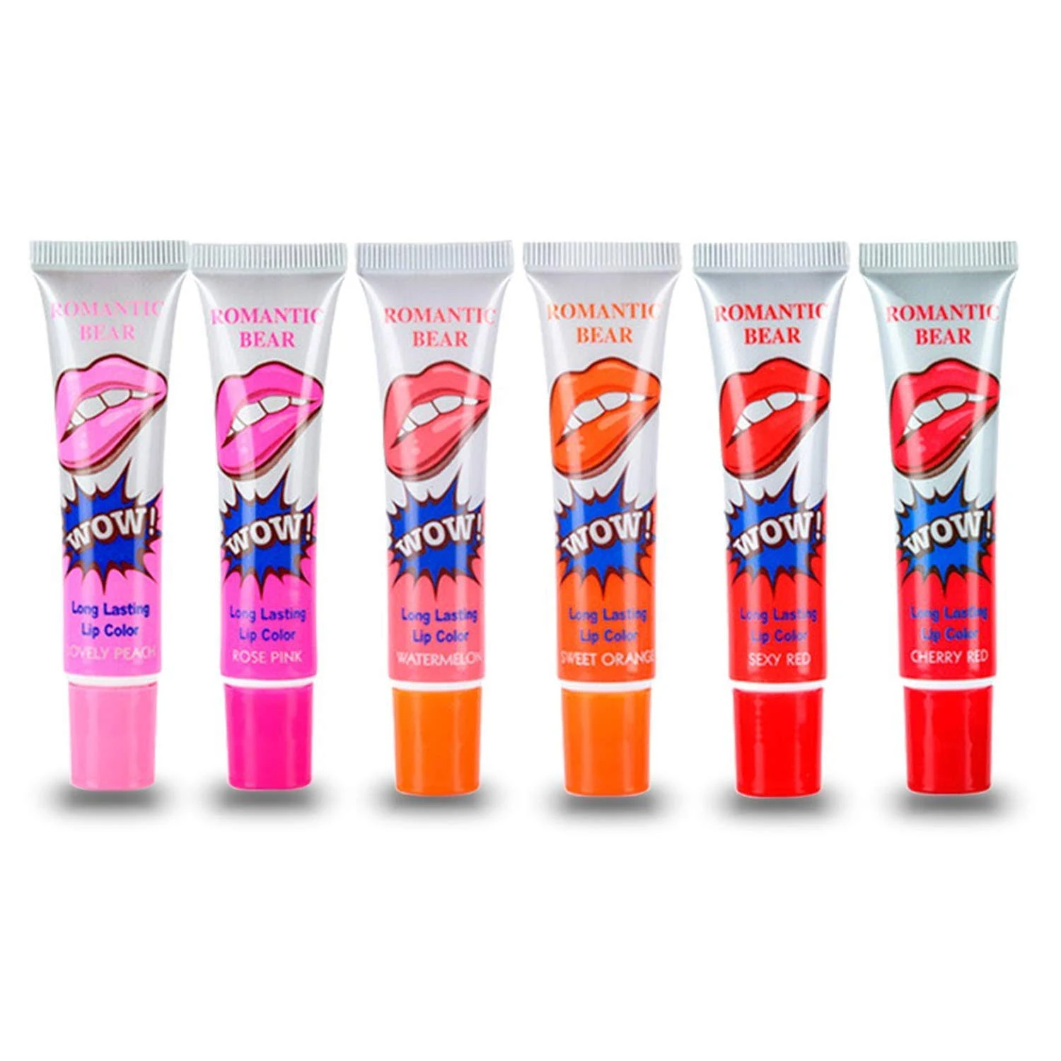 6 Colors Tattoo Magic Color Peel Off Mask Tint Long Lasting Waterproof Lip Gloss by romantic bear