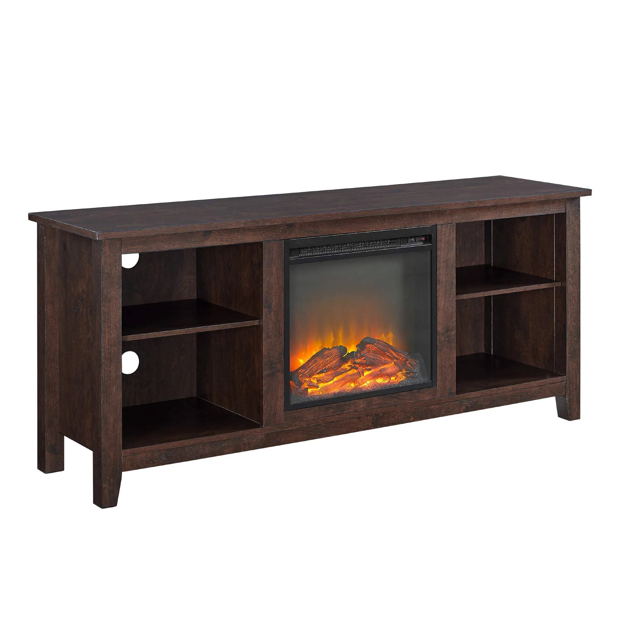 Walker Edison 70" Wood Fireplace TV Stand