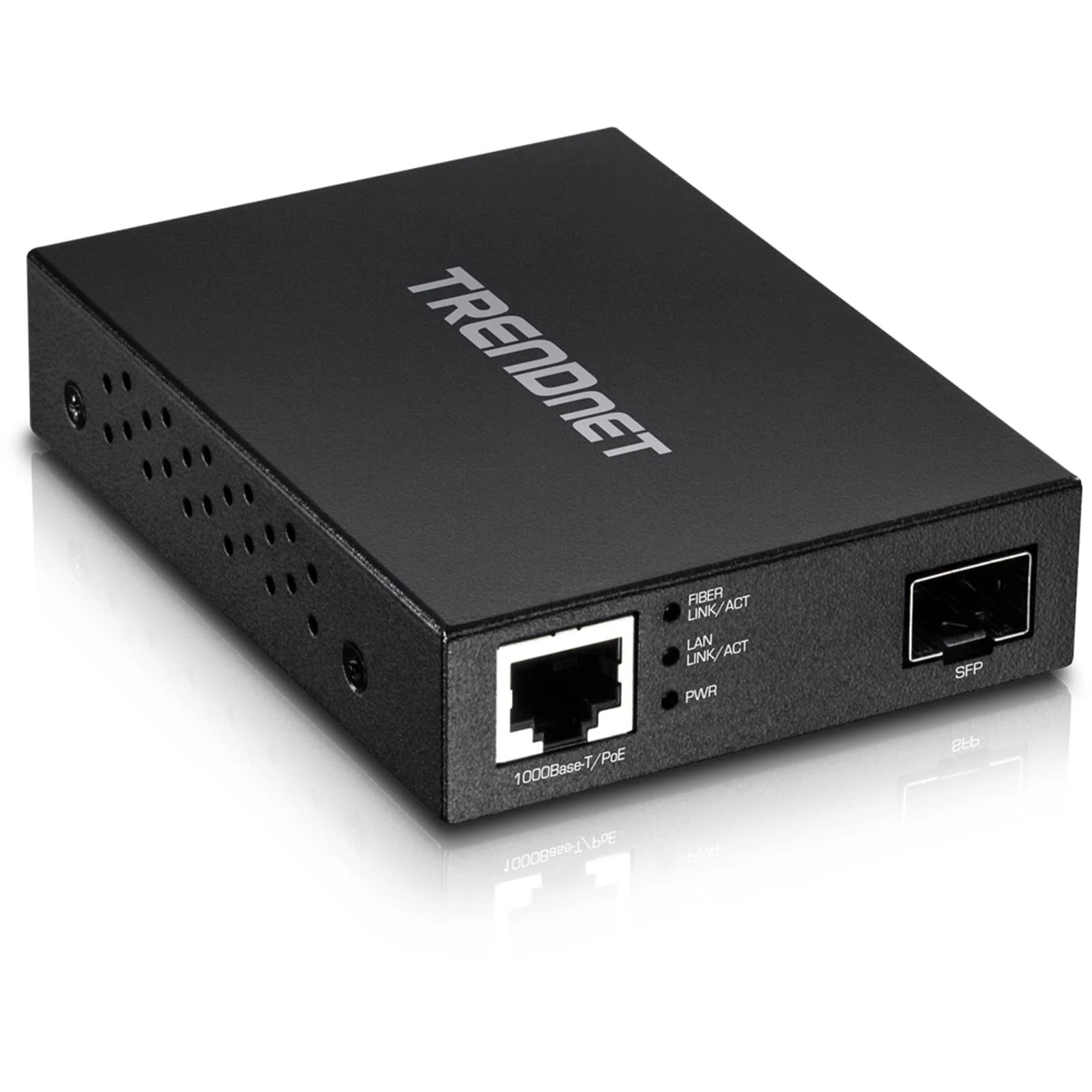 TRENDnet Gigabit Poe Pd SFP Fiber Media Converter, Poe Powered 100/1000Base-T to SFP Fiber Media Converter, Compact Design, TFC-PGSFP