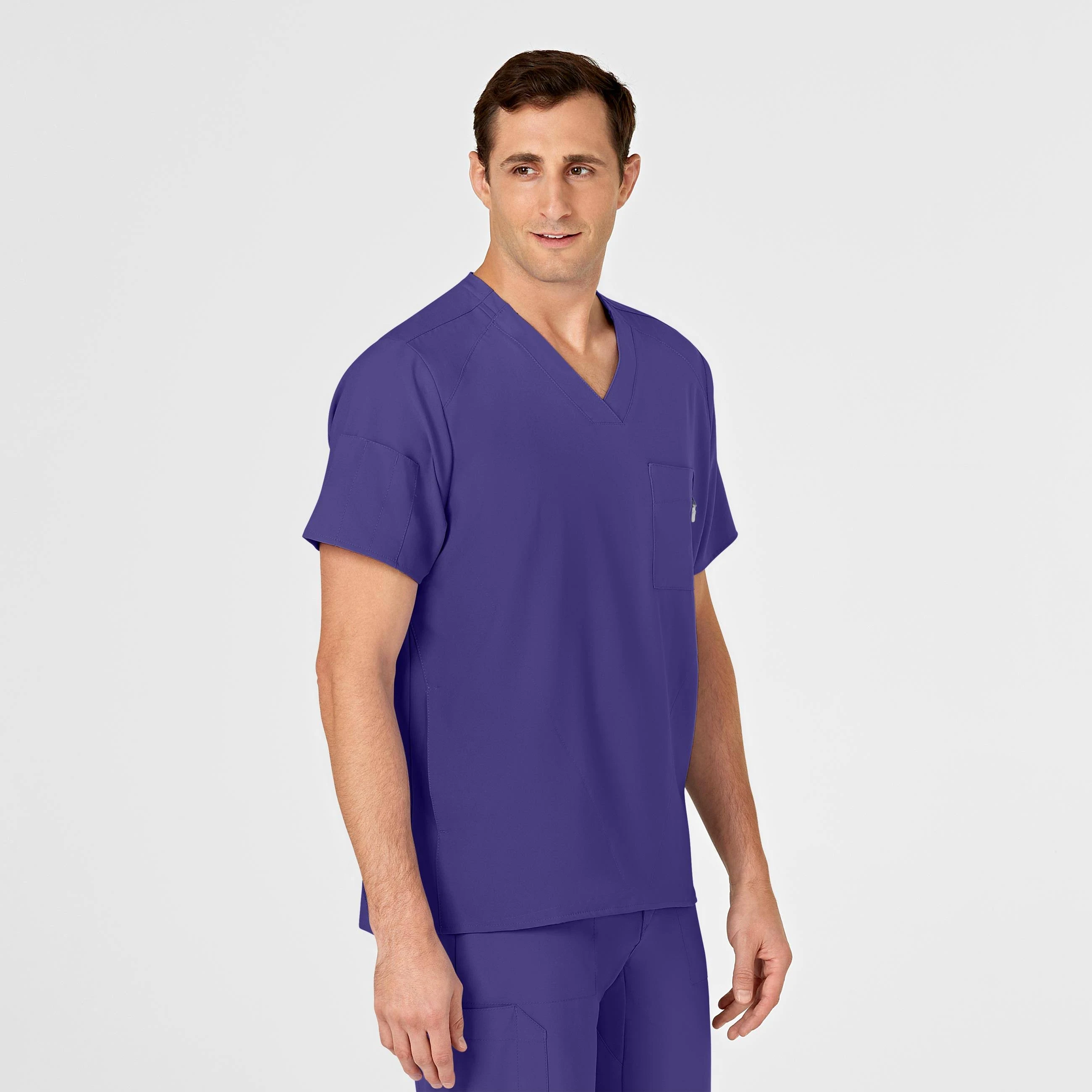 Wink Men's W123 V-Neck Scrub Top - Grape