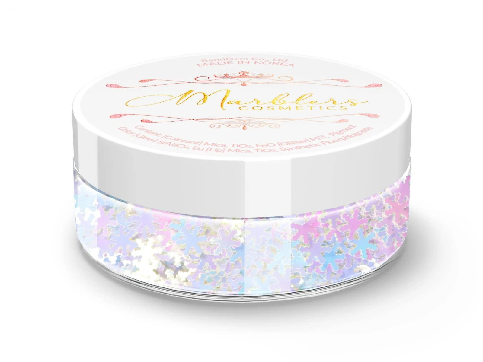 MARBLERS Cosmetic Grade Chunky Shape Glitter [Snowflake] 0.11oz (3g) | Flake | Non-Toxic | Vegan | Cruelty-Free | Eyeshadow, Nail Polish, Nail Art | Festival, Rave & Party Makeup | Body & Face