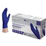 AMMEX Indigo Nitrile Exam Gloves, 3 Mil, Latex Free, Powder Free, Textured, Disposable, Non-Sterile, Food Safe