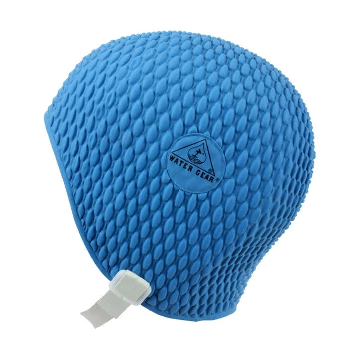 Water Gear 34500 Bubble Swim Caps-Blue Medium