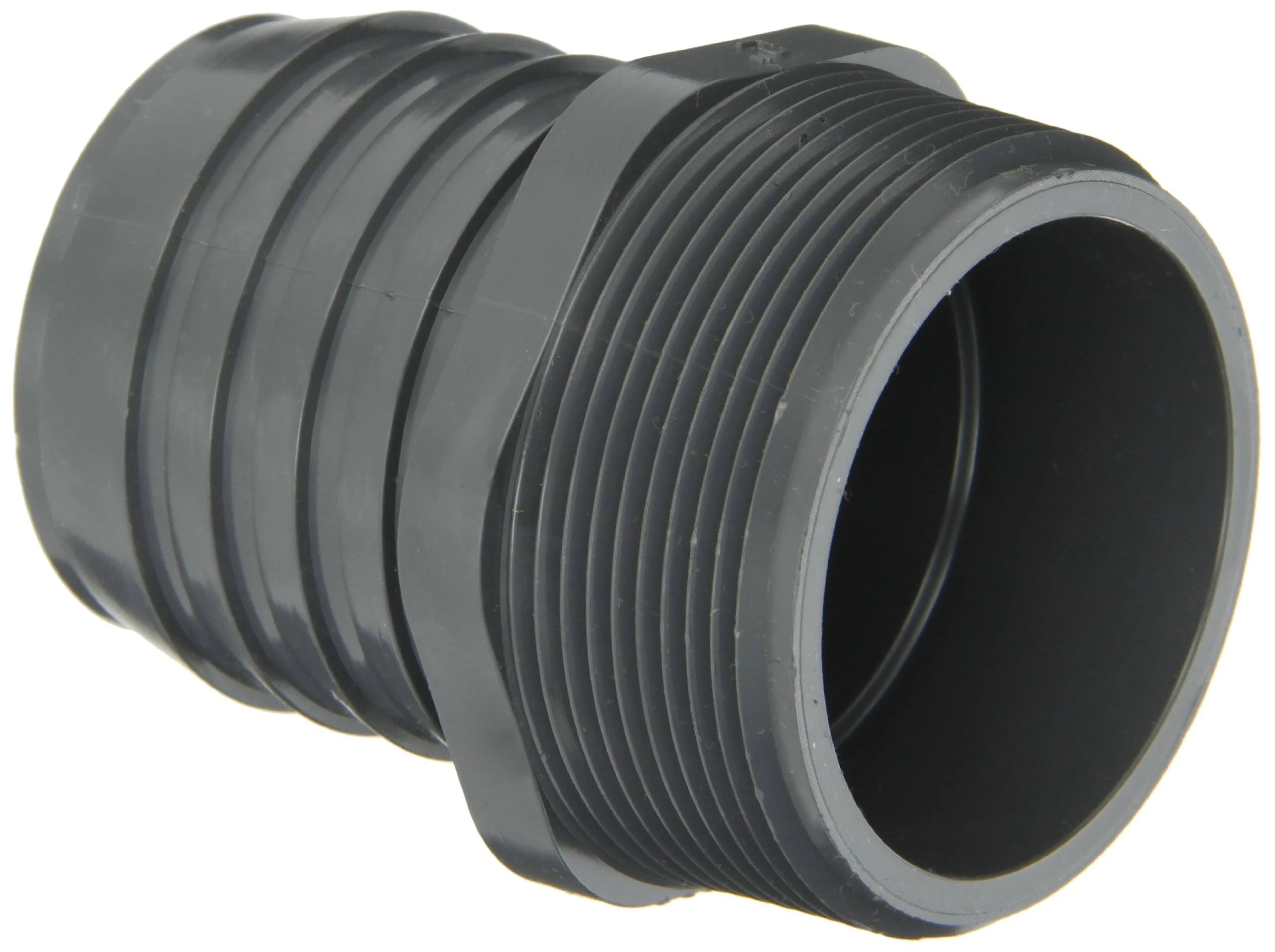 Spears 1436 Series PVC Tube Fitting, Adapter, Schedule 40, Gray, 1/2" Barbed x NPT Male