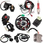 Hooto Complete Wiring Harness Kit for ATV 4-Stroke ATV Quad 150cc 200cc 250cc 300cc Quad Bike Buggy Go Kart Quad Wire Harness Complete Electrics Stator