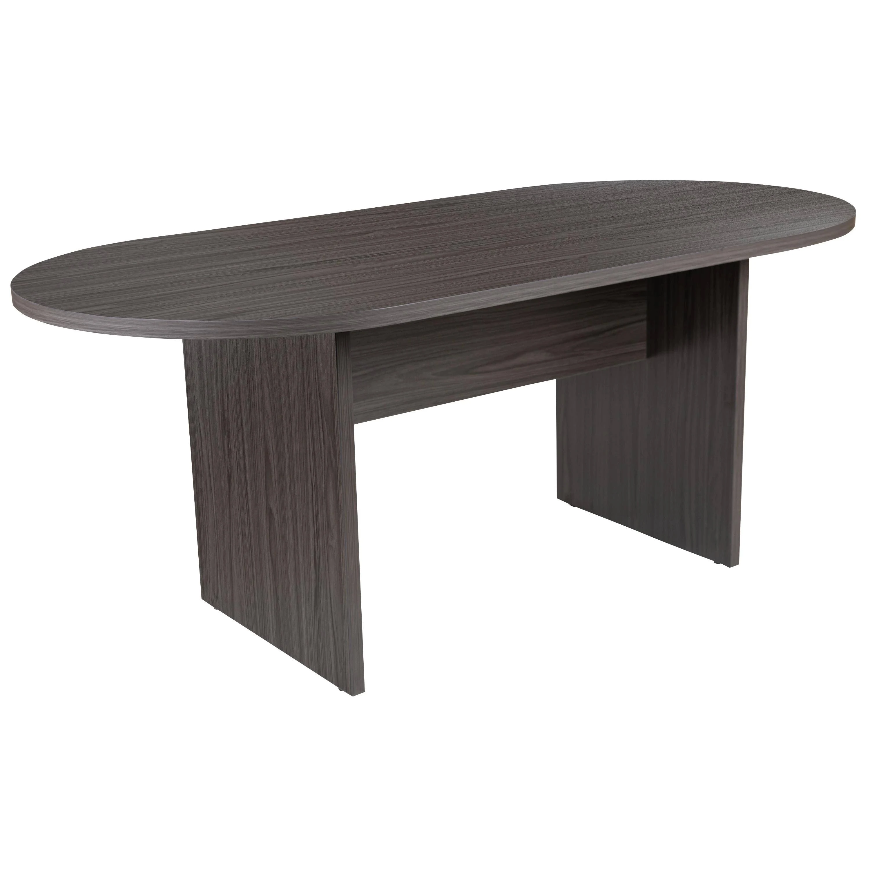 6 Foot (72 inch) Oval Conference Table in Rustic Gray - Flash Furniture GC-TL1035-GRY-GG