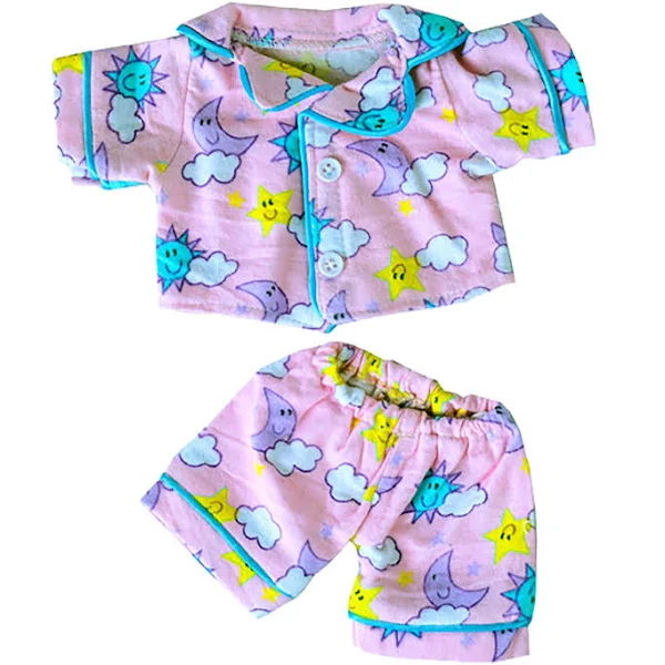 Sunny Days Pink PJ's Outfit Fits Most 14" - 18" Build-a-bear and Make Your Own Stuffed Animals