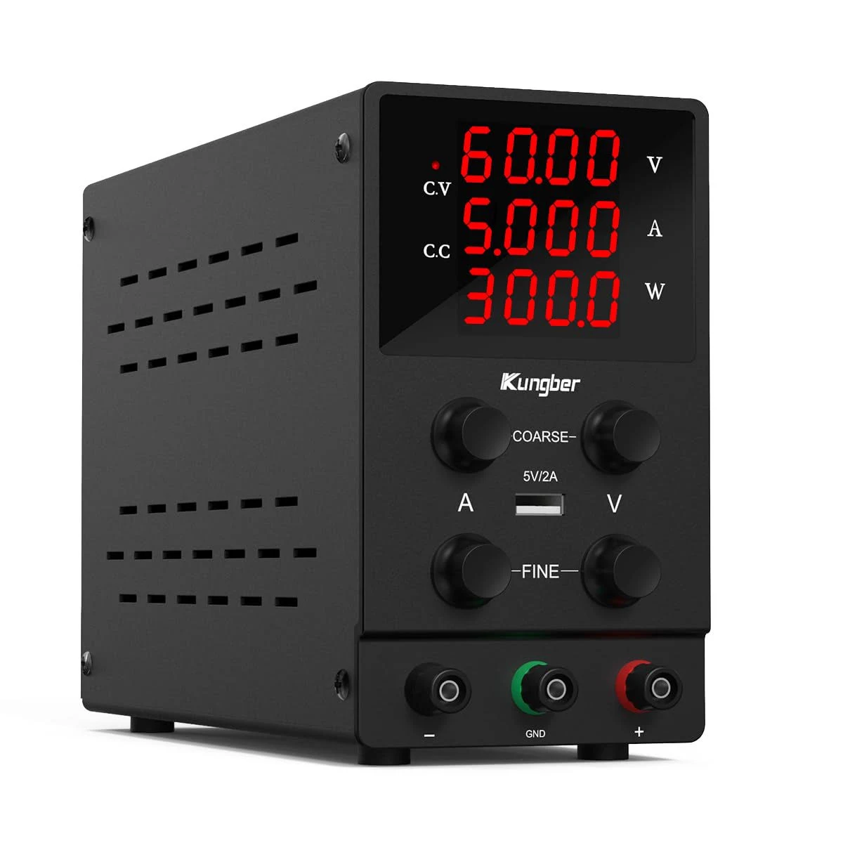 Kungber DC Power Supply Variable, 60V 5A Adjustable Switching Regulated DC Bench ...