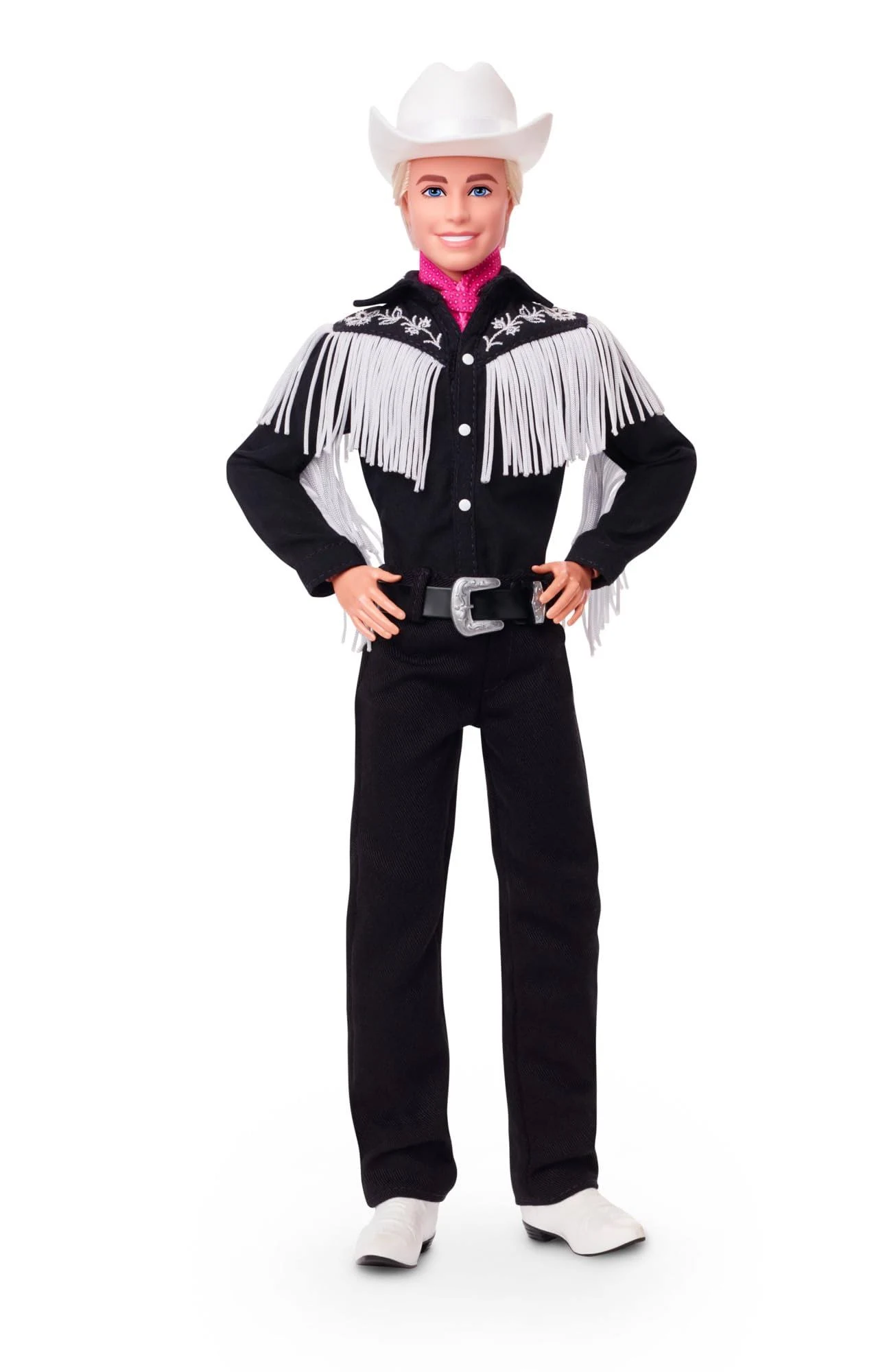 Barbie The Movie Collectible Ken Doll Wearing Black and White Western Outfit