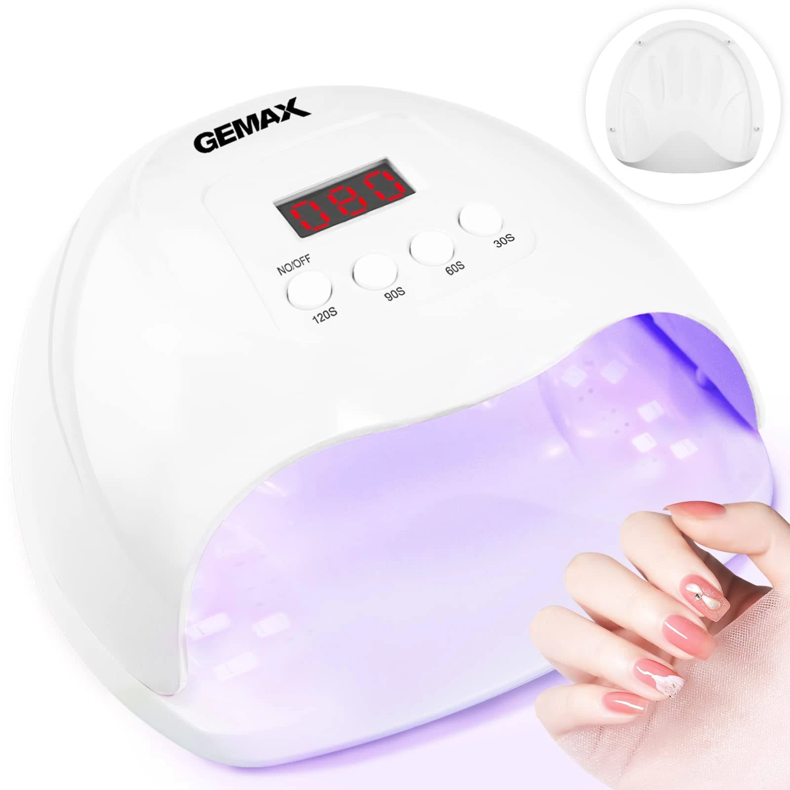 UV LED Nail Lamp, 42W UV Light Nail Dryer for Gel Nail Polish Curing with LCD Screen and 4 Timer Settings (Removable Base)