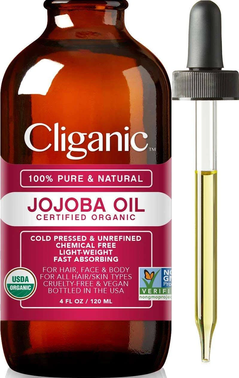 Cliganic, 100% Pure & Natural, Jojoba Oil, 4 fl oz (120 ml)