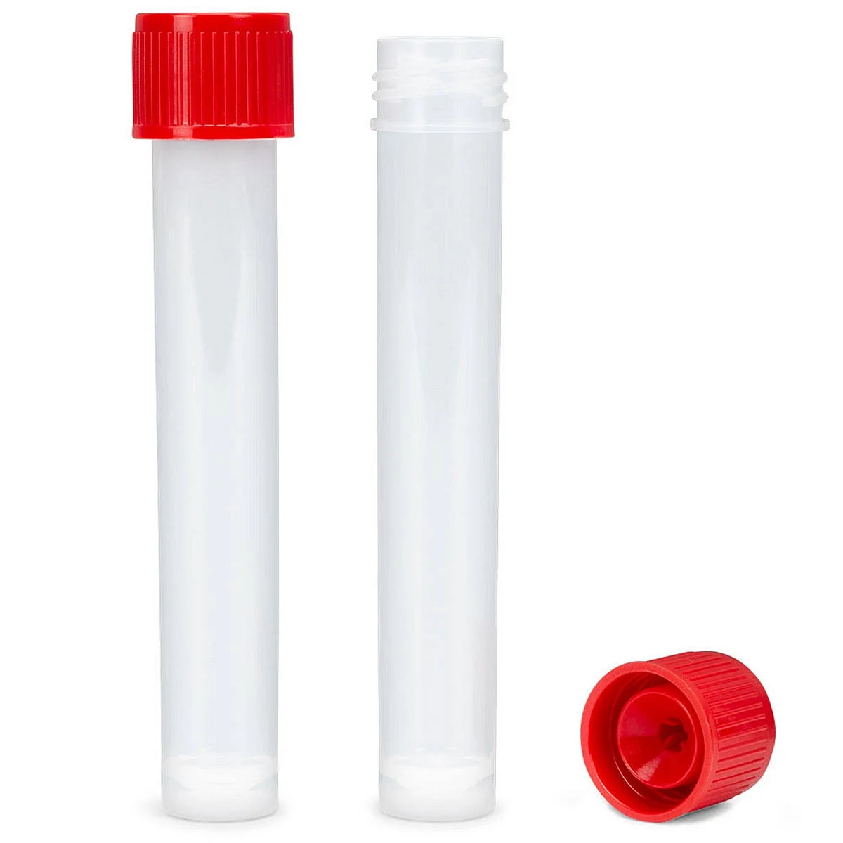 Globe Scientific Self-Standing Transport Tubes, 16x101mm, Red Screwcap, 200 Tube ...