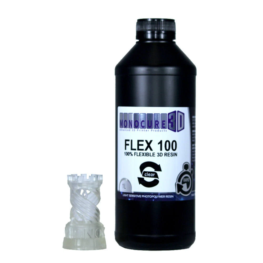 Rapid Flex 100 - Advanced Low Odour 405nm UV Cure Flexible 3D Printer Resin - 500ml