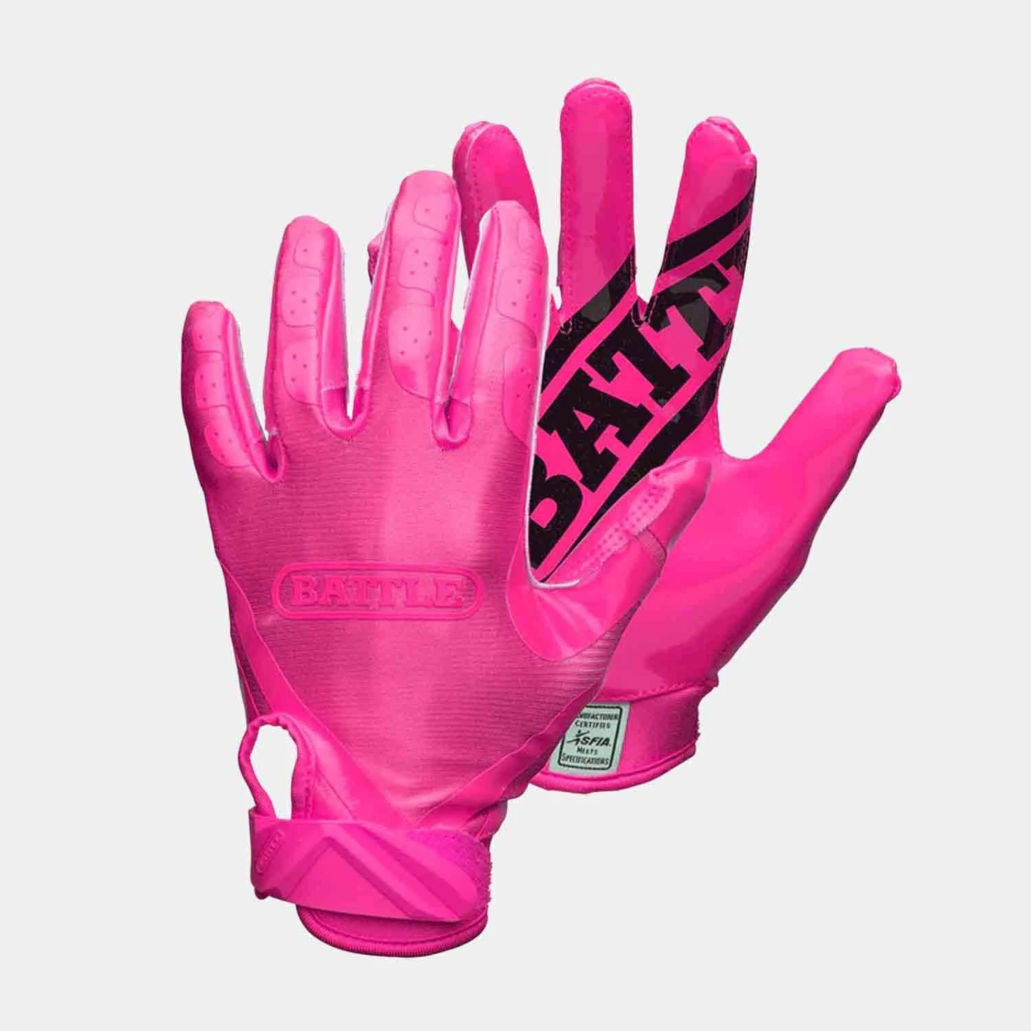 Battle Sports Adult DoubleThreat Football Gloves - Pink/Pink