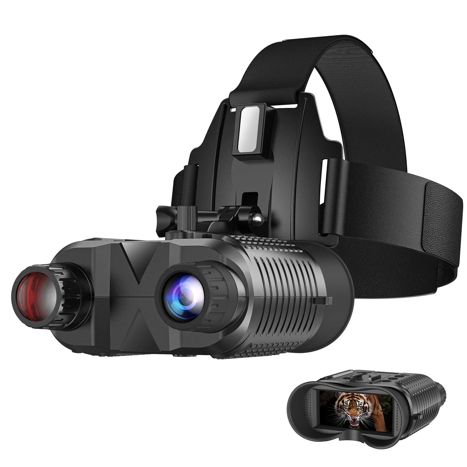 ArzzuNiu Head-mounted Night Vision Goggles - Rechargeable Hands Free Night Vision Binoculars Goggles,1312FT Digital Infrared Viewing for Adults