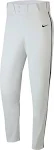 Nike Vapor Select Mens Baseball Pants White Black Piping BQ6435-100 Sz L