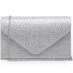 Ladies Frosted Satin Evening Clutch Purse Bag Crossbody Handbags Party Prom