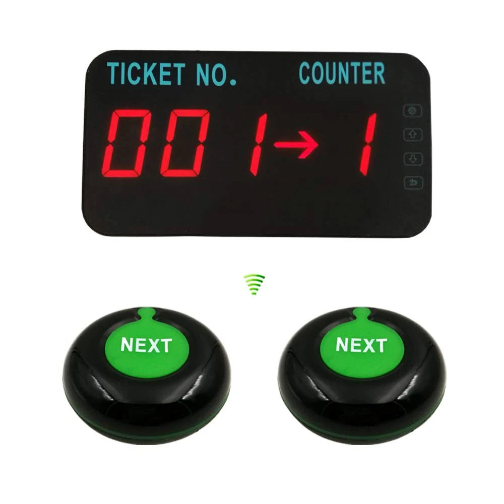 Number Calling System Take a Number System LED Queue Display Show Tickets Number and Counter Number 2 NEXT Button 1 Counter Display for Bank Hospital Government Office Pharmacy Service Center