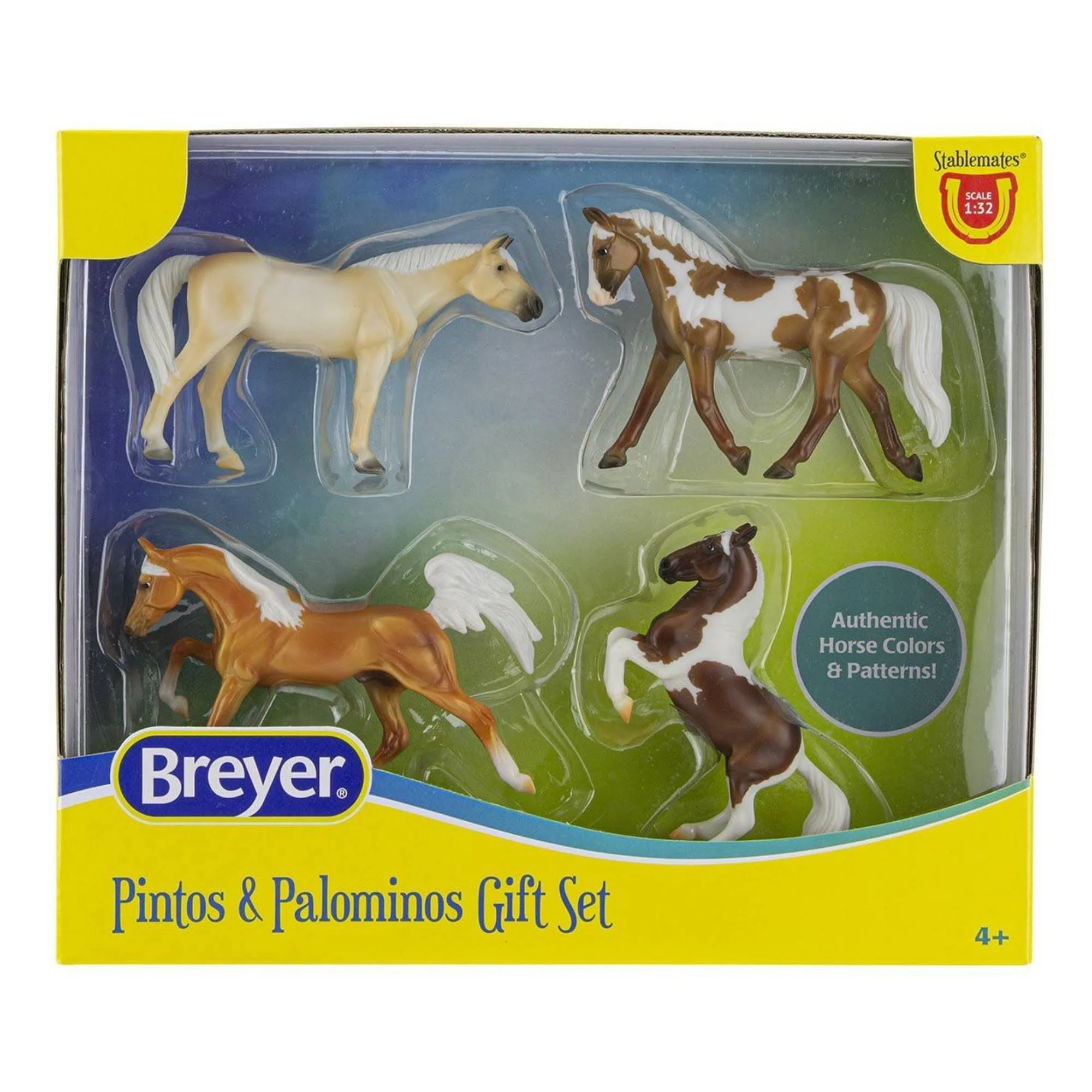 Breyer Horses Stablemates Pintos & Palominos Collection | 4 Horse Set | 1:32 Scale | 3.75" x 2.5" | Horse Toy | Model #6226