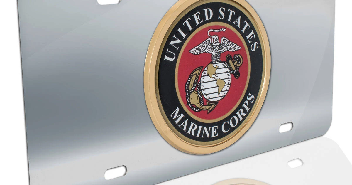 United States Marine Corps Eagle Stainless Steel License Plate