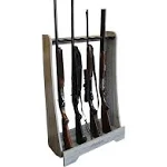 Rush Creek Creations Freestanding Indoor Barn Wood 8-Gun Rack for Rifles or Shotguns, Gun Storage for 8 Real Guns Alternative for Gun Safe for Rifles and Pistols