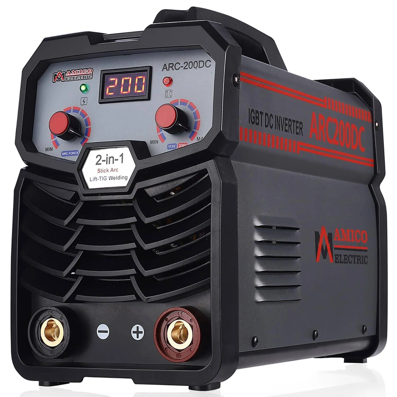 Amico ARC-200, 5-200A Stick Arc Lift-TIG Welder, 100~250V/80% Duty Cycle Welding