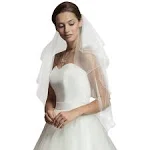 2-Tier Wedding Veil Waist Length Short Bride Hair Accessoies Bridal Tulle wit...