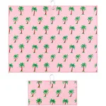 Pink Palm Trees Golf Towel with Clip for Women and Men, Microfiber Waffle and Ball Towels, Set of 2