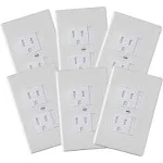 Safety Innovations Self-Closing Standard Outlet Covers 6 Pack 1 Screw White