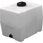 82123929 Horizontal Square Reservoir 100 Gallon, Made In The USA, Poly Tank For Farming Water and Non-Flammable Liquids, Rust and Corrosion Proof, Clear