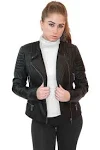 Olivia Miller Brown Faux Leather Moto Biker Jacket