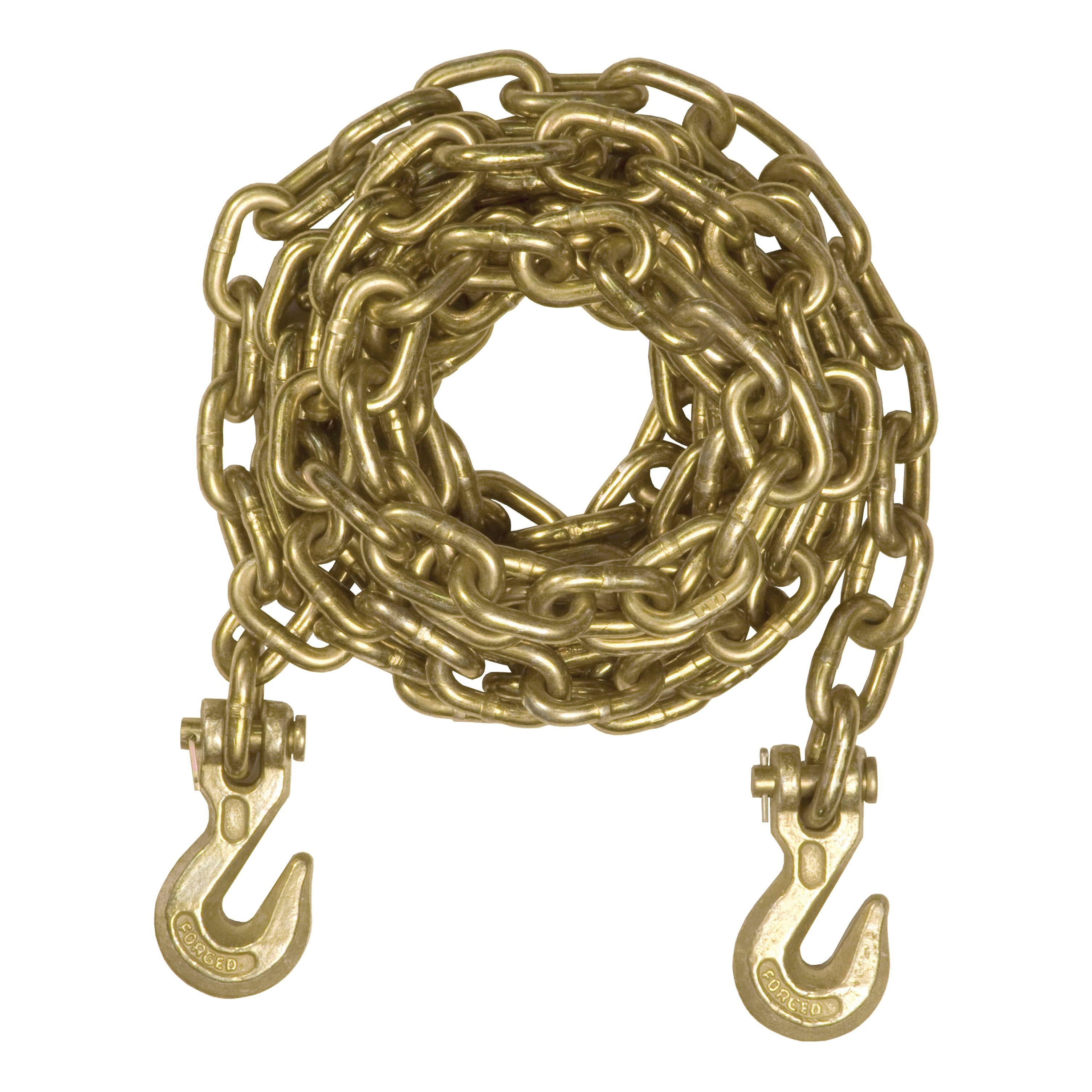 CURT 14' Transport Binder Safety Chain with 2 Clevis Hooks (18,800 lbs., Yellow Zinc) 80305