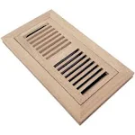 Homewell Red Oak Wood Floor Register, Flush Mount Vent with Damper, 4x12 Inch, U