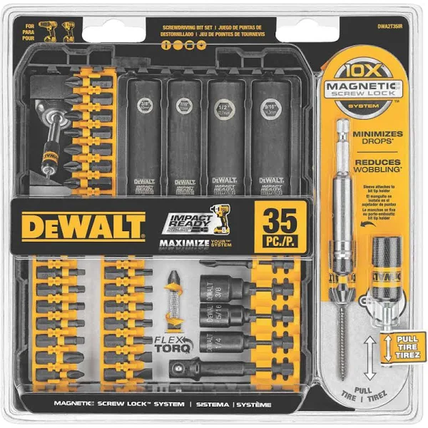 DEWALT Screwdriver Bit Set, Impact Ready, FlexTorq, 35-Piece (DWA2T35IR)