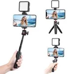 ULANZI Smartphone Vlogging Kit: Adjustable Handle, Tripod &amp; Bright LED Light