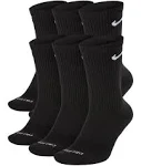 Nike Everyday Plus Cushioned Crew Training Socks (6-pack) Black/White