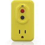 AIDA GFCI Adapter, 15 AMP Single Outlet Grounded 3-Prong GFCI Adapter, for Indoor Use with Manual Reset, UL Listed, Yellow, 1 Pack