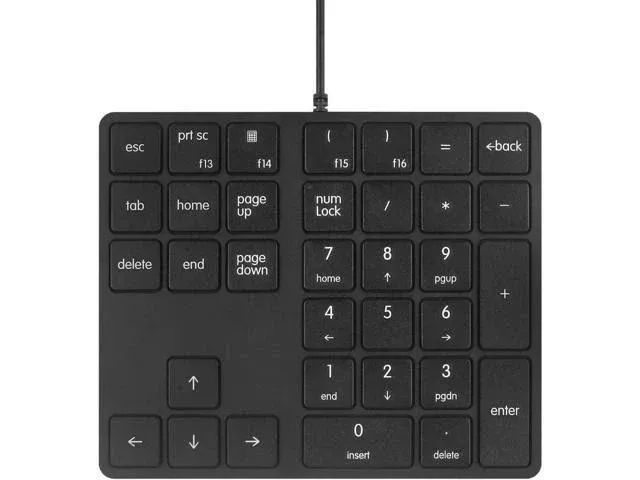 Numeric Keypads Wired Numpad 34 Keys External Mini Slim Keyboard Magic Force for Financial Cashier Securities-Black| Laptop Accessories | Num Pad | Number keypad for Laptop | Work Keyboard