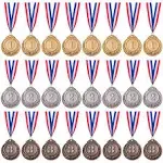 24 Pieces Gold Silver Bronze Award Medals-Winner Medals Gold Silver Bronze